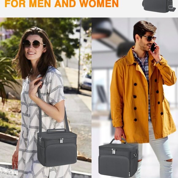Lunch Box for Women/Men Insulated Lunch Bag Large Capacity Reusable Lunch Tote L - Picture 4 of 7